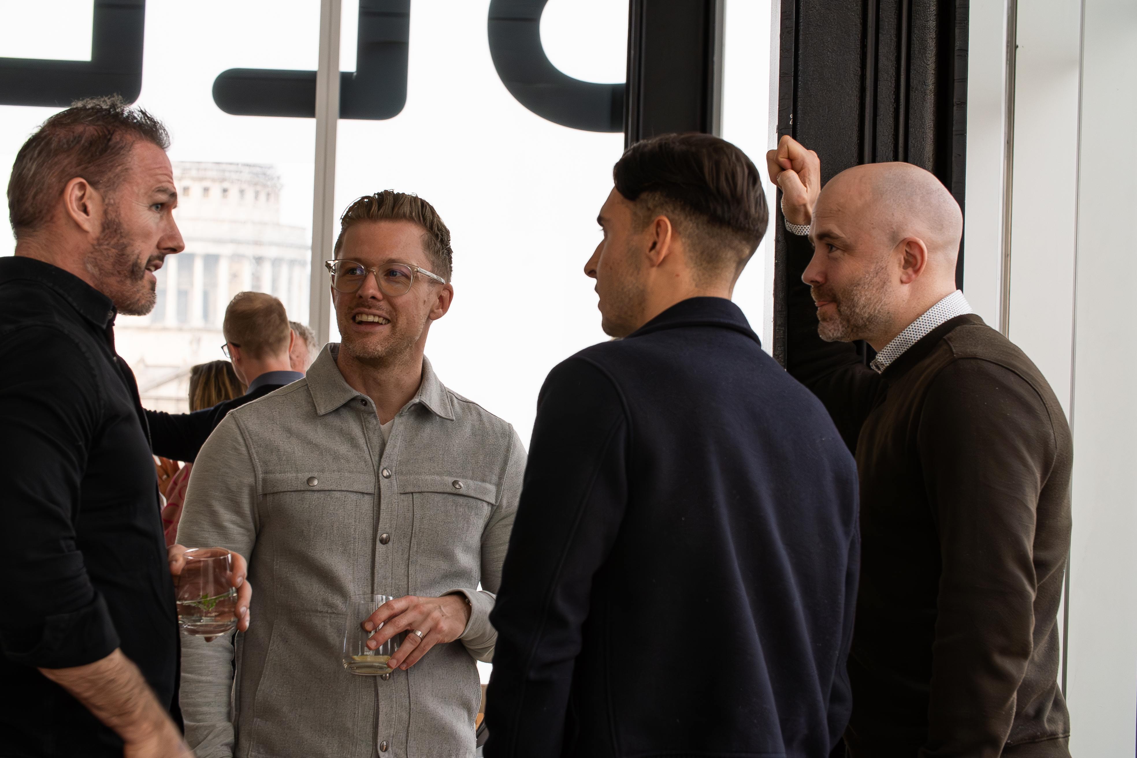 Animated group discussion among attendees